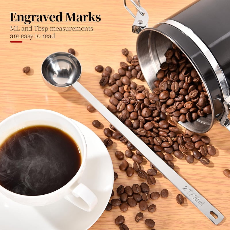 Luxiwise Long Handle Coffee Scoop, 18/8 Stainless Steel Food Grade Measuring Spoon for Coffee Beans Powders Sugar, 10.2in Long Metal Scoop Tablespoon for Easy Container Reach (2tbsp/ 30ml) - Image 5